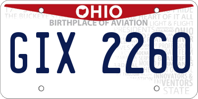 OH license plate GIX2260