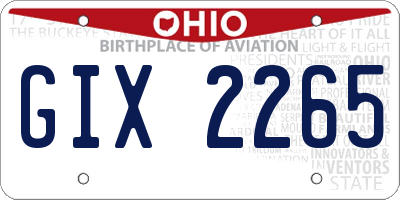 OH license plate GIX2265