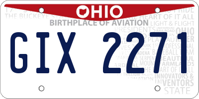 OH license plate GIX2271