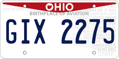 OH license plate GIX2275