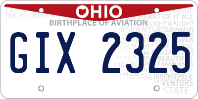 OH license plate GIX2325