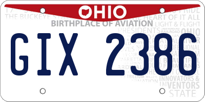OH license plate GIX2386