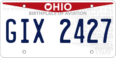 OH license plate GIX2427