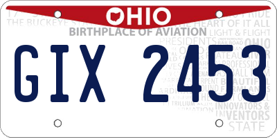 OH license plate GIX2453