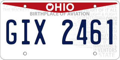 OH license plate GIX2461