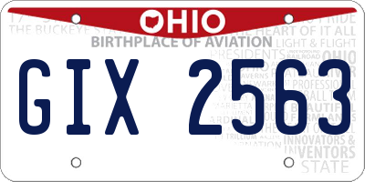 OH license plate GIX2563