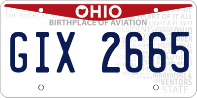 OH license plate GIX2665