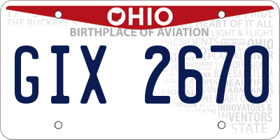 OH license plate GIX2670
