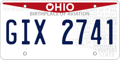 OH license plate GIX2741