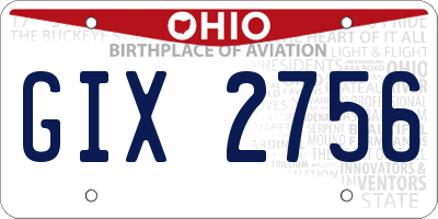 OH license plate GIX2756