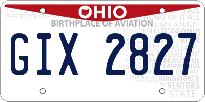 OH license plate GIX2827