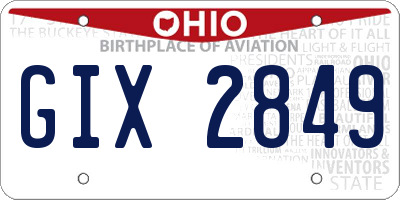 OH license plate GIX2849
