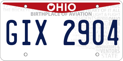 OH license plate GIX2904