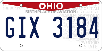OH license plate GIX3184