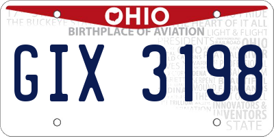 OH license plate GIX3198