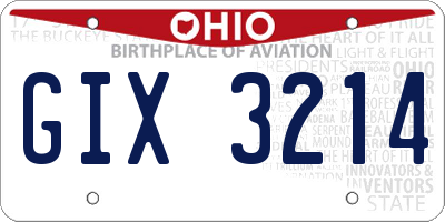 OH license plate GIX3214