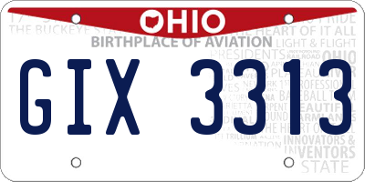 OH license plate GIX3313