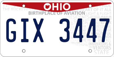 OH license plate GIX3447