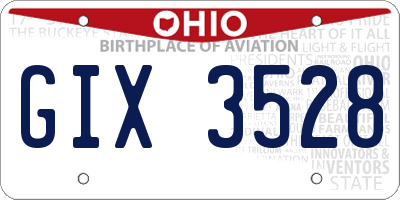 OH license plate GIX3528
