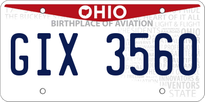 OH license plate GIX3560