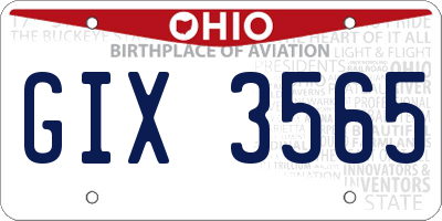 OH license plate GIX3565
