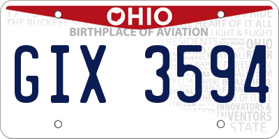 OH license plate GIX3594