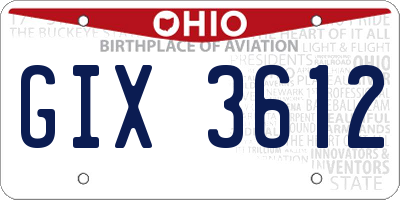 OH license plate GIX3612