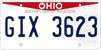 OH license plate GIX3623
