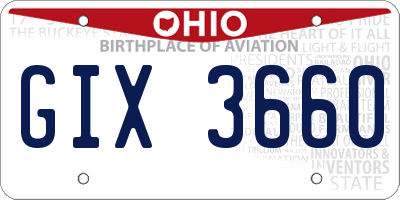 OH license plate GIX3660