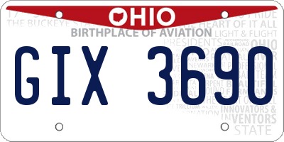 OH license plate GIX3690