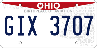 OH license plate GIX3707