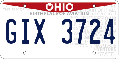 OH license plate GIX3724