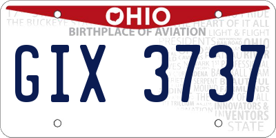 OH license plate GIX3737