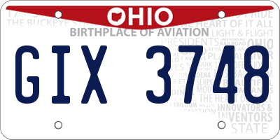 OH license plate GIX3748