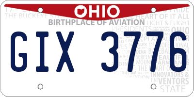 OH license plate GIX3776
