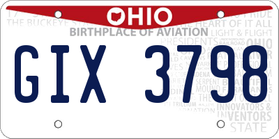 OH license plate GIX3798