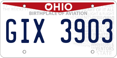 OH license plate GIX3903