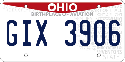 OH license plate GIX3906