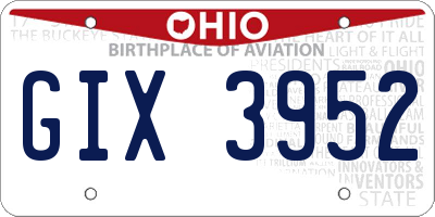OH license plate GIX3952