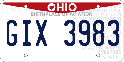 OH license plate GIX3983