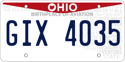 OH license plate GIX4035
