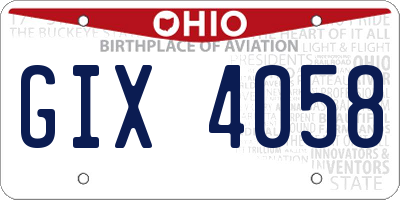 OH license plate GIX4058