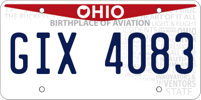 OH license plate GIX4083