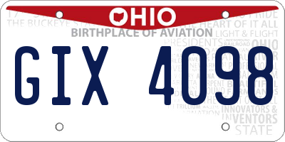 OH license plate GIX4098
