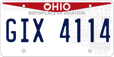 OH license plate GIX4114