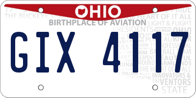 OH license plate GIX4117