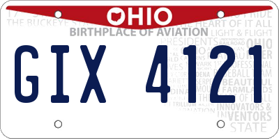 OH license plate GIX4121
