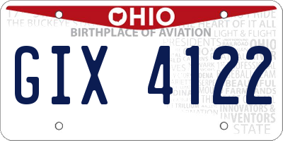 OH license plate GIX4122