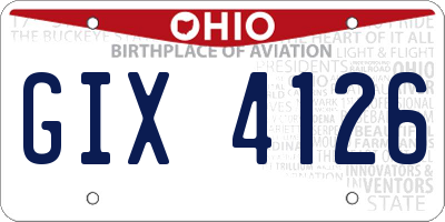 OH license plate GIX4126