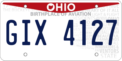 OH license plate GIX4127